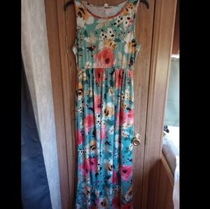Haptics by Holly Harper Floral Maxi Dress, Sleeveless, Small